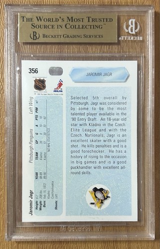 Jaromir Jagr BGS 9.5 - 1990-91 Upper Deck Rookie Card #356 Pittsburgh Penguins - Picture 2 of 2