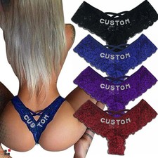 Personalised Rhinestone Letters Underwear Bride Lingerie Gift Wedding Night G8