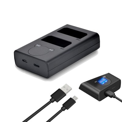 Dual LCD USB-C Ladegerät für Canon EOS-1000D, Digital Rebel XSi Digitalkamera