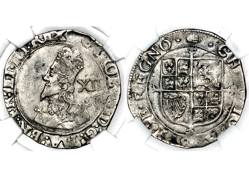 Top Pop 1636-38 King Charles I Great Britain England Silver Shilling 1S NGC XF40