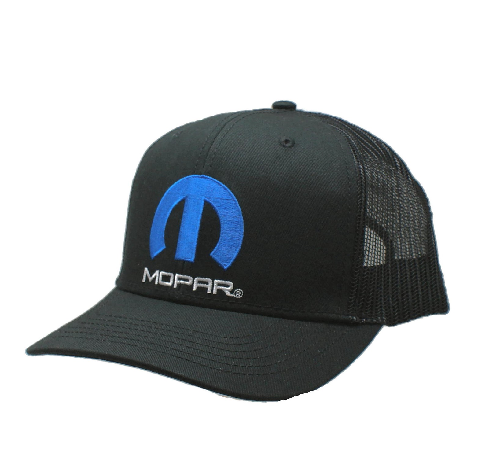 Mopar Logo Black Mesh Snapback Trucker Hat-image