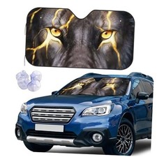 Windshield Sun Shade Sunshade for Car Windshield Small Golden Eyes Lion Face