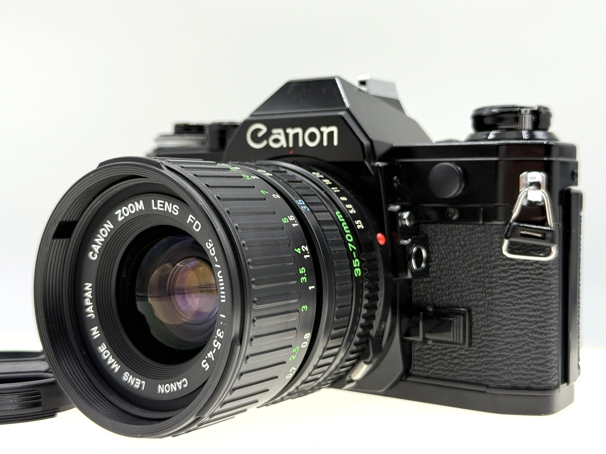 As is* Canon AE-1 Film Camera Black w/ 35-70mm F3.5-4.5 Macro Lens