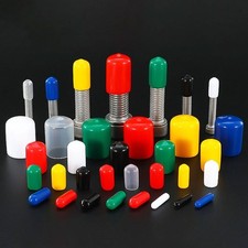 25-100x Vinyl Gummi Rund Endkappen Gewinde Abdeckung Rohr Schützen Schutzkappen