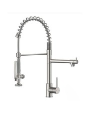 Fapully Commercial Pull Down Kitchen Sink Faucet with Sprayer Brushed Nickel