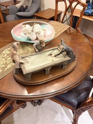  Opps  Billiard Porcelain Display By Famed Sculpturer Giuseppe Armani