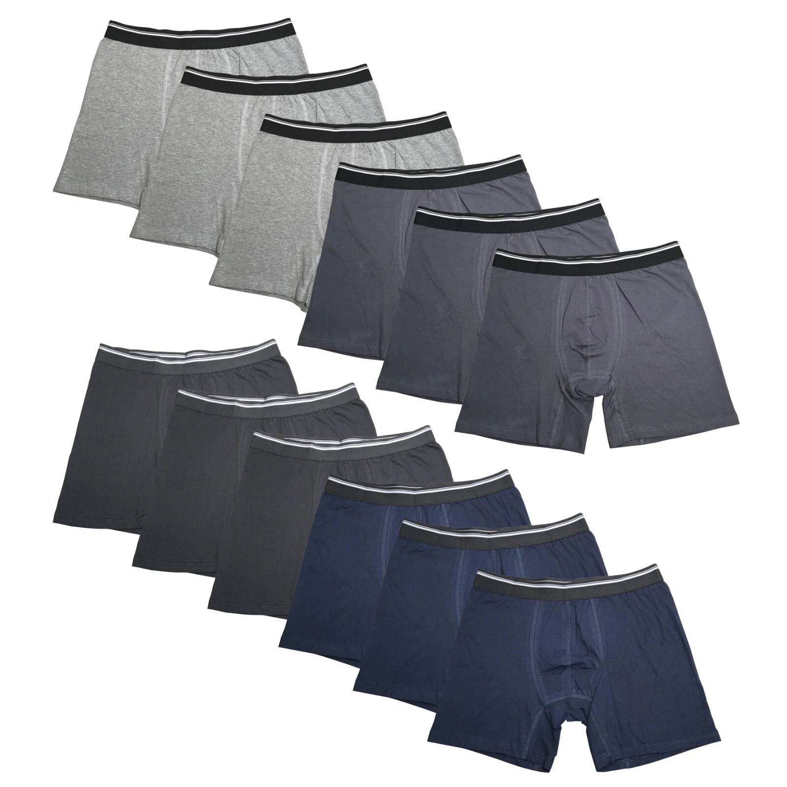 12PK Assorted Mens Cotton Boxer Briefs Comfort Flexible Soft Waistband Underwear
Opens in a new wind