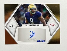 2023 Sage Gold #A-JA2 Justin Ademilola /100 Auto Notre Dame
