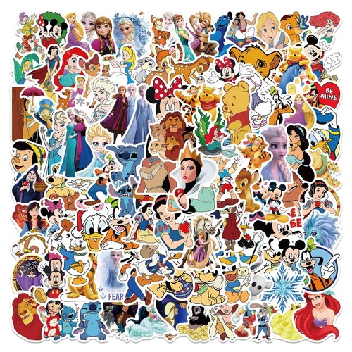 100Pcs Kids Disney Stickers Pack Princess Cute Cartoon Characters - Picture 7 of 7