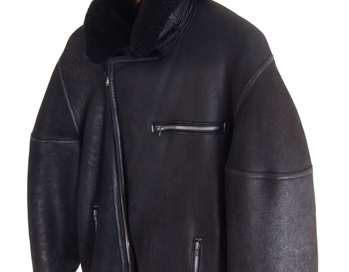 AZZEDINE ALAIA mid 1980's black Sheepskin Riders motor cycle