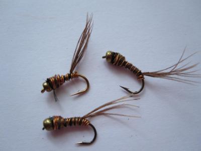 1 DZ D16-7 BEAD HEAD FLASHBACK PHEASANT TAIL NATURAL SAWYER 'S (SIZES), NYMPHS