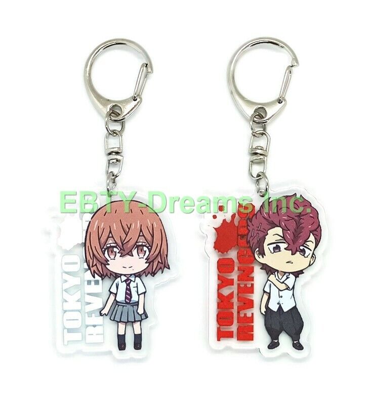 Set of 2 Tokyo Revengers Anime Acrylic Keychain Akkun, Hinata Tachibana v1