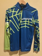 Spyder Sweatshirt Youth LG Polyester 1/4 Zip Pullover Blue Green Spider Design