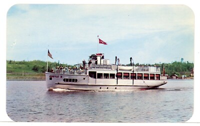 ARGYLE II Leaves Kenora, ON CA for a Lake of the Woods Cruise 1950's Postcard