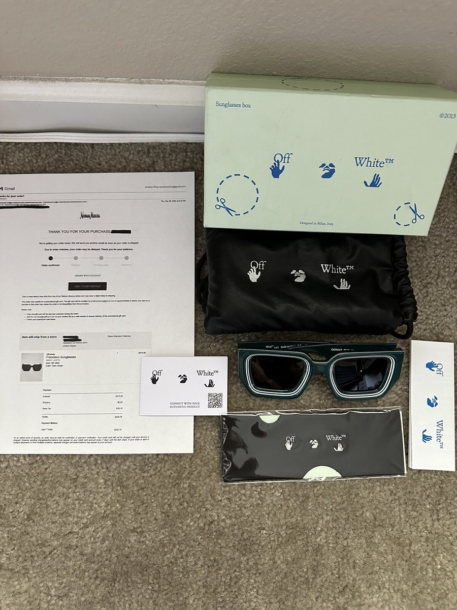 Off-White Francisco OERI048 Sunglasses Green 5507 Authentic; Off