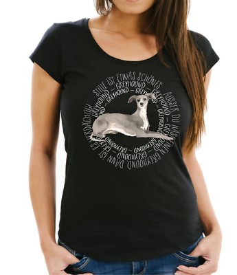 WOMEN T-Shirt CIRCLE GREYHOUND Watercolor by Siviwonder