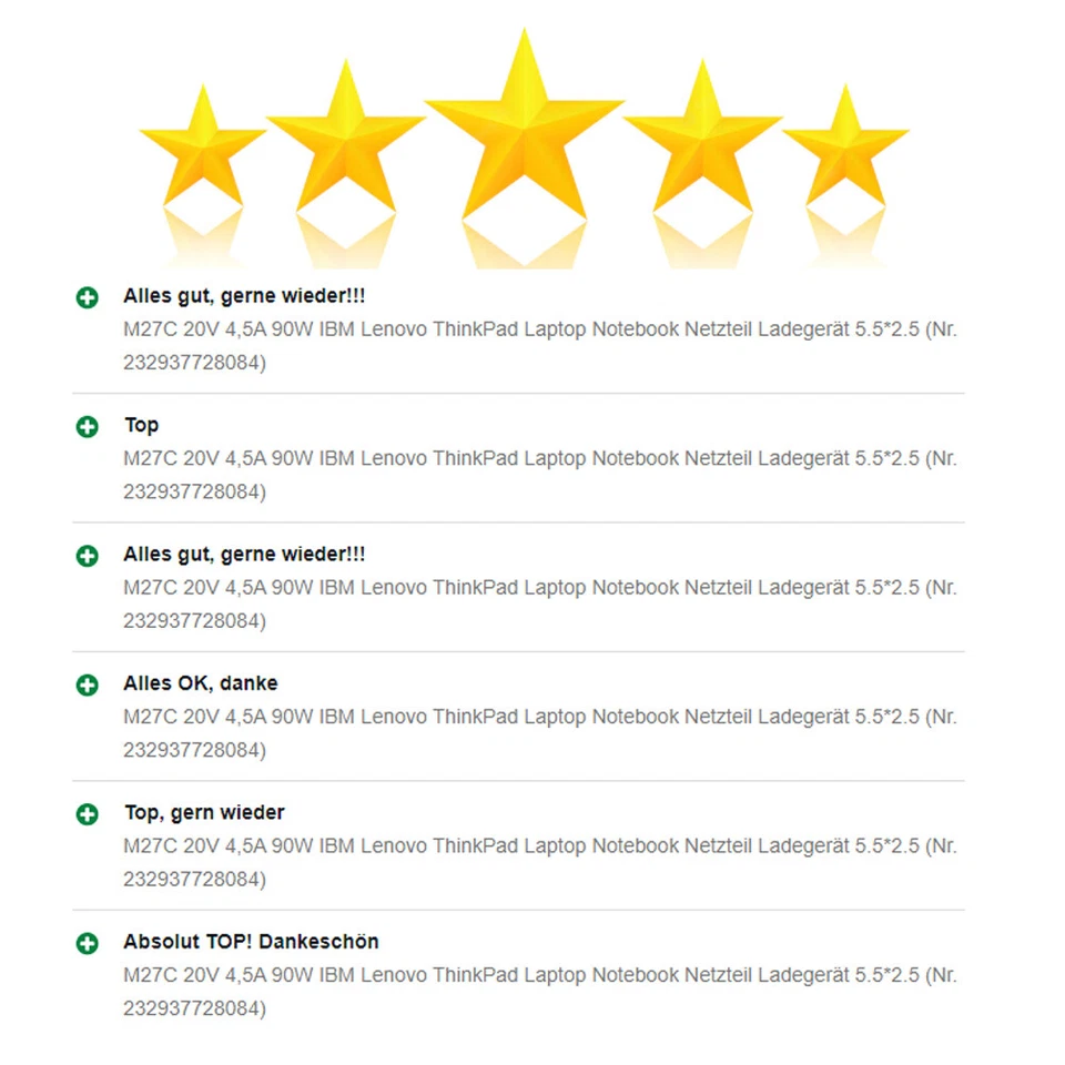 M27C Laptop Netzteil Ladegerät 4,5A 90W passend für IBM Lenovo ThinkPa 5.5*2.5mm - Bild 4 von 4