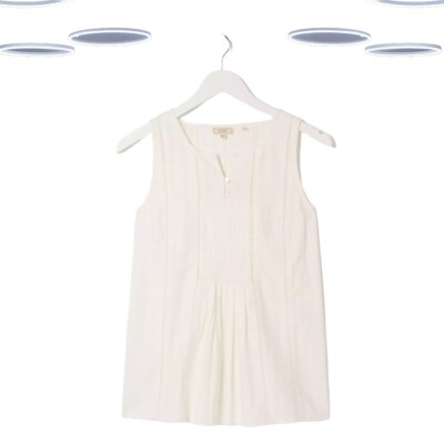 Ex Fat Face Women's Sleeveless Cassie Cotton Broderie Cami In Ivory