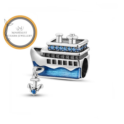 Steamboat Charm, Boat Charm, Silver Charm, Women Gift, Christmas Gift Charm