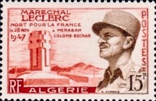 Argelia #YT338 MNH 1956 Mariscal Jacques Leclerc Bechar Cruz de Lorena [273]