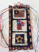 Independence Day Wall Table Decor Quilted 5 X10-1/2  Patriotic Handmade USA