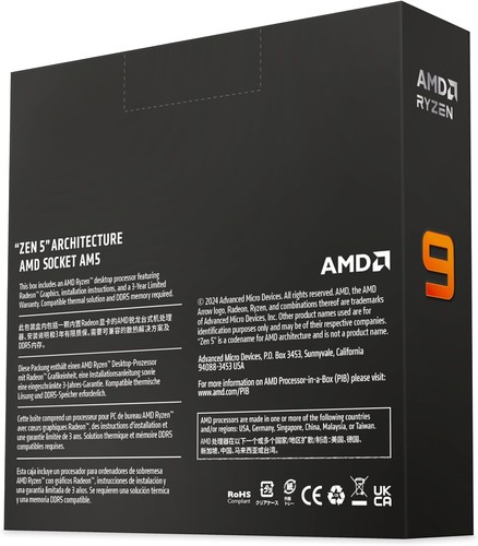 AMD Ryzen 9 9950X AM5 Zen5 16 Core, 32 Thread AMD Radeon Graphics Processor NEW - Afbeelding 6 van 6