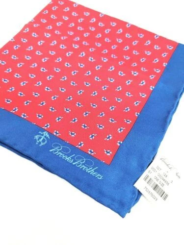 Plaza de bolsillo Brooks Brothers 100% pañuelos de seda para hombres