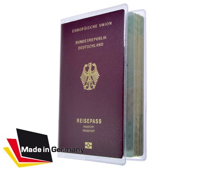 Reisepass Hülle ePass Etui Schutzhülle klar transparent NEU Made in GER Mappe 1A