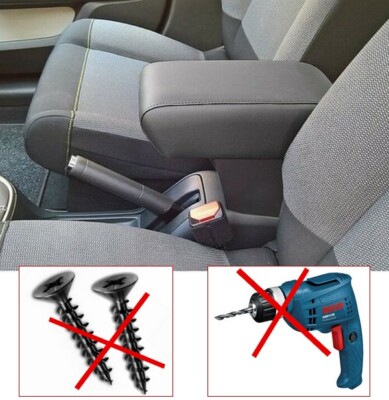 Centre Armrest for Citroen C3 2017-2024 3° Series Eco Leather Black - NO HOLES
