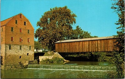 Bollinger Mill Whitewater Creek State Highway 34 Burfordville MI Chrome Postcard