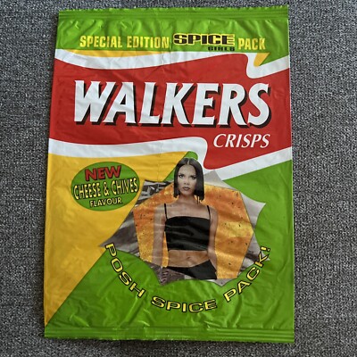 RARE! Spice Girls Walkers Crisps Bag (Empty) Victoria Cheese & Chive 27g 1998