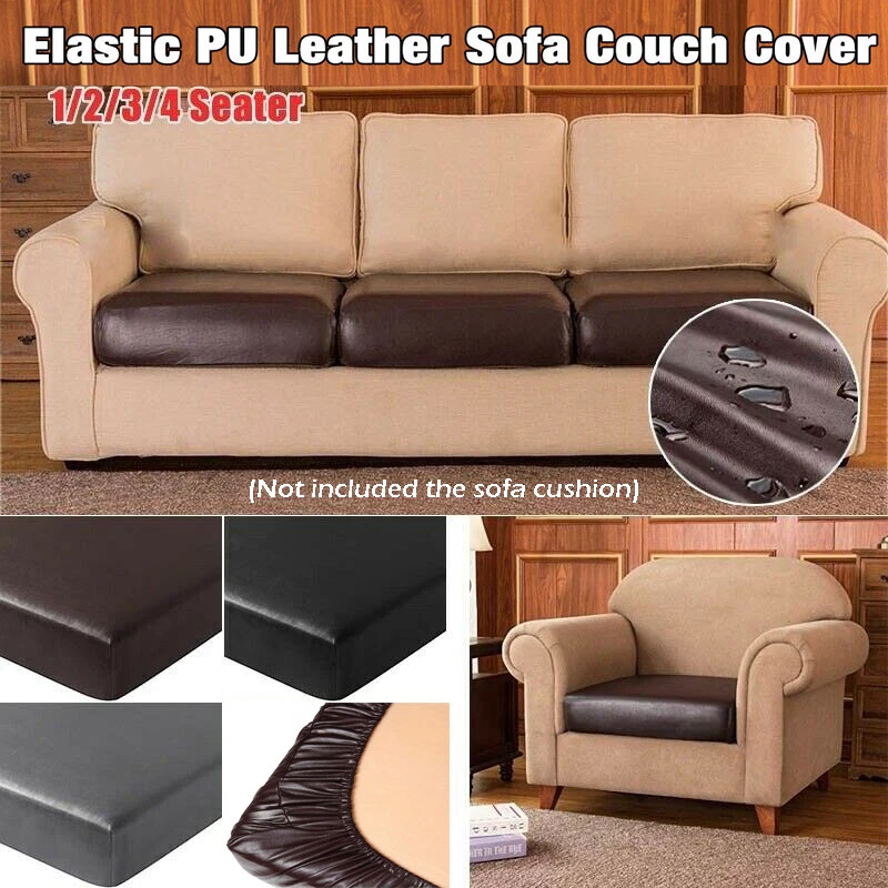 Elastic PU Leather Sofa Seat Cushion Cover Slipcovers Couch Cover Protector