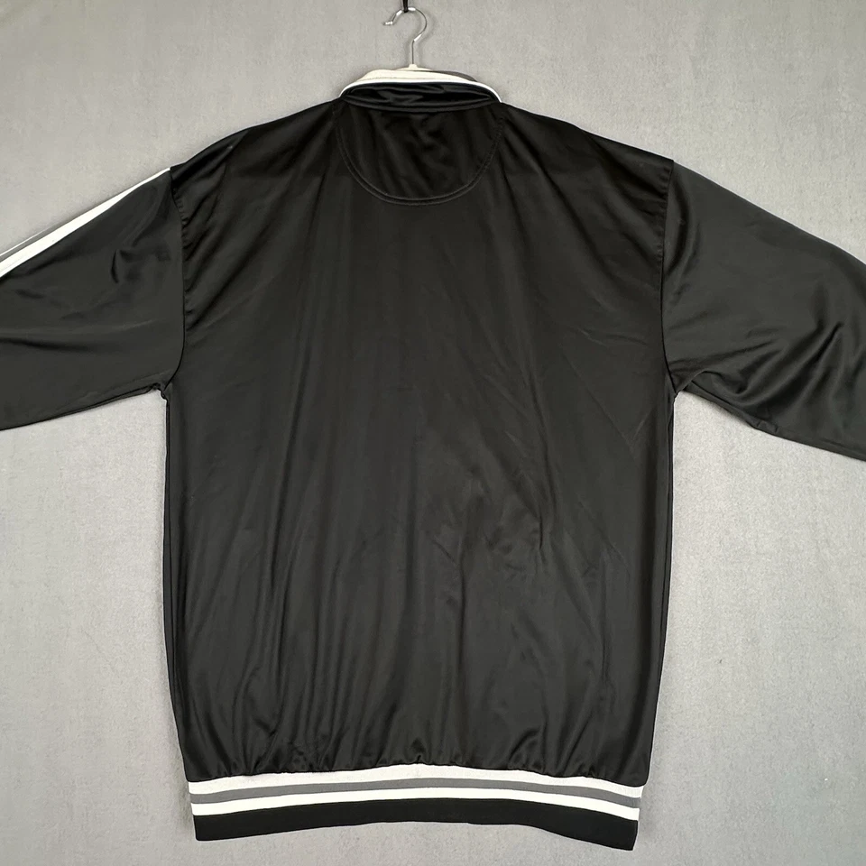 Chaqueta ENYCE Satén XXL Negra Parches Hip Hop Sedosa Cremallera Completa De Colección Años 90 Y2K Foto 4 de 4