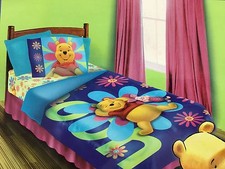 BRAND NEW OFFICIAL DISNEY WINNIE THE POOH 4 PIECES TWIN BED COMFORTER SET