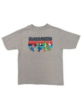 Super Mario Boys Gray Luigi Toad  Yoshi Nintendo T-Shirt Mario Tee Shirt