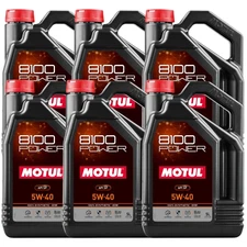 Motul 8100 POWER 5W-40 Motor Oil 100% Synthetic Engine Oil 111809 5L 6 Pack
