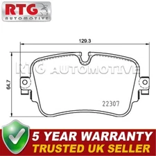 RTG Rear Brake Pads Set Fits Audi Q7 2015- A8 2015- + Other Models