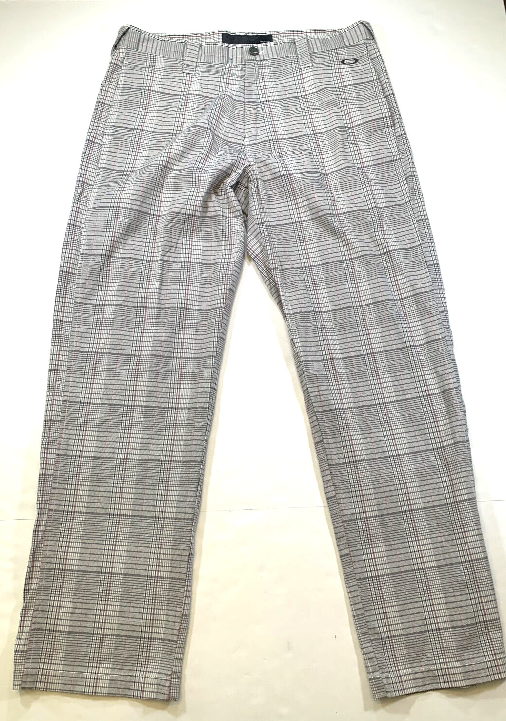 Oakley Golf Pants Mens 34 Flat Front Plaid Chino