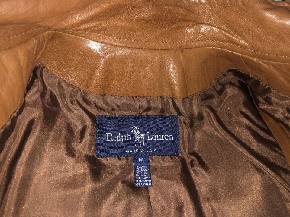 Ralph Lauren Blue Label Brown Soft Leather Fitted Vest Size Medium - Image 4 of 4