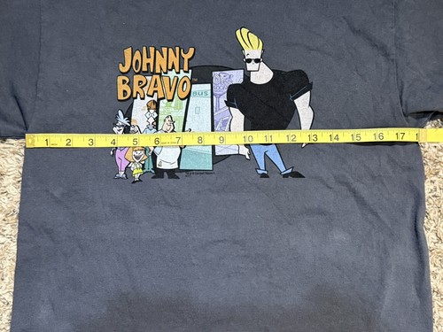 RARE Johnny Bravo w/ Friends Youth Large T-shirt Gray Cartoon Network - Picture 3 of 8