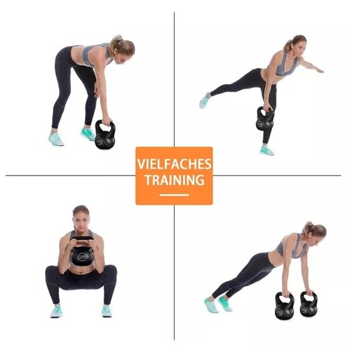 Juego de pesas Kettlebells vinilo, hierro fundido gimnasio fitness entrenamiento 4-20 kg - Imagen 6 de 51