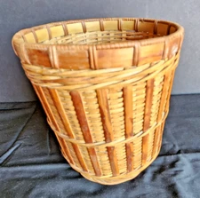 VTG Round Double Weave Basket Art for Plant Display 6.5" x 5.5"
