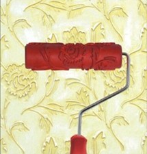 7" DIY Patterned Paint Roller Decorative Rubber Roller with Plastic Handle