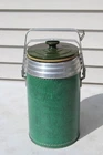 VTG Thermos USA Vacuum Ware Jumbo Jar Green 820  14" Tall 7.5" wide Soup 8225-F