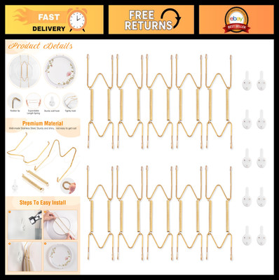 10 Pack Wall Plate Hangers - Heavy Duty Invisible Wire Holders for 6-8'' Plates