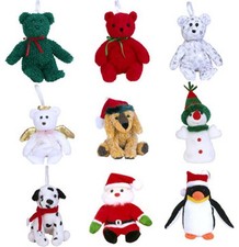 TY Jingle Beanie Babies - Holiday 2002 Complete set of 9 Teddies, Santa, Halo 