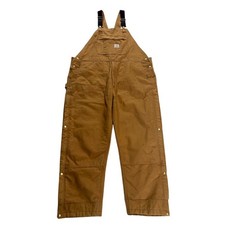Carhartt 104393 BRN Insulated Quilted Bib Overalls Duck Canvas Brown Men 3XL Reg