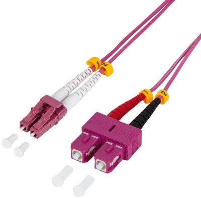 LogiLink LWL Patchkabel LC-Duplex - SC-Duplex OM4 2,0 m