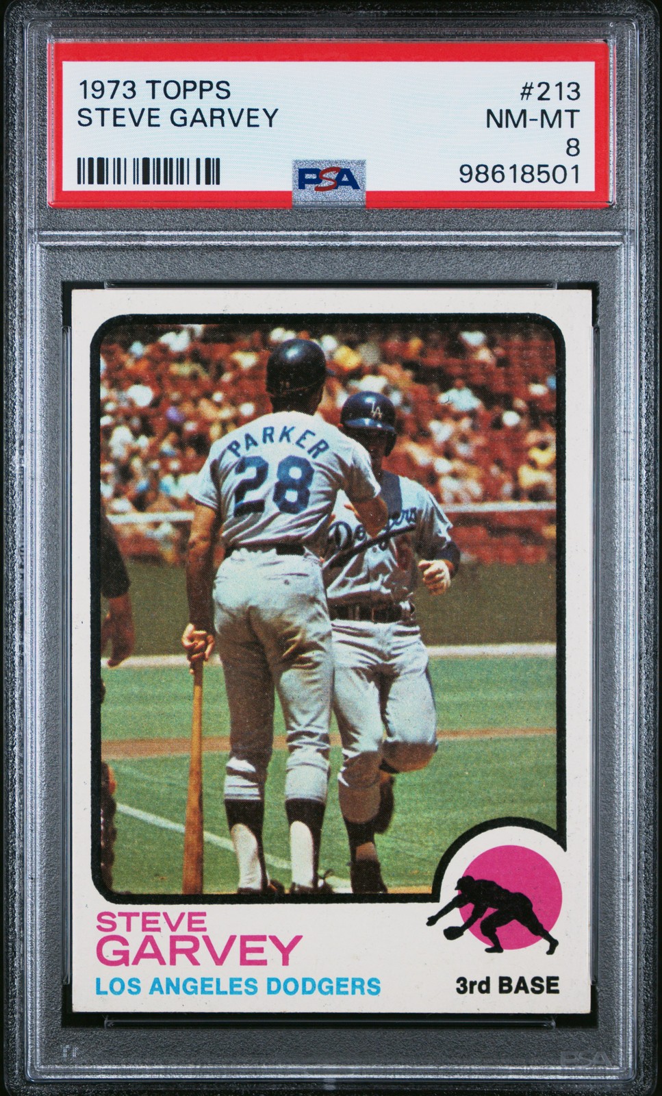 1973 TOPPS #213 STEVE GARVEY PSA 8