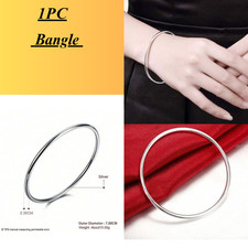 Image of Solid  Sterling Silver Adjustable Bangle Bracelets Womens